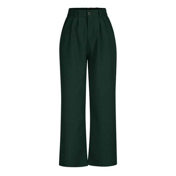 Patlollav Womens Casual Wide Leg Pants High Waisted Button Down Straight Long Trousers Palazzo Pants