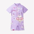 thumbnail image 5 of ITSAME Girls One-Piece Swimsuit, with Zipper Cartoon Print Quick-Dry Casual Beach Surfing Bathing Suit Purple 2-3T, 5 of 5