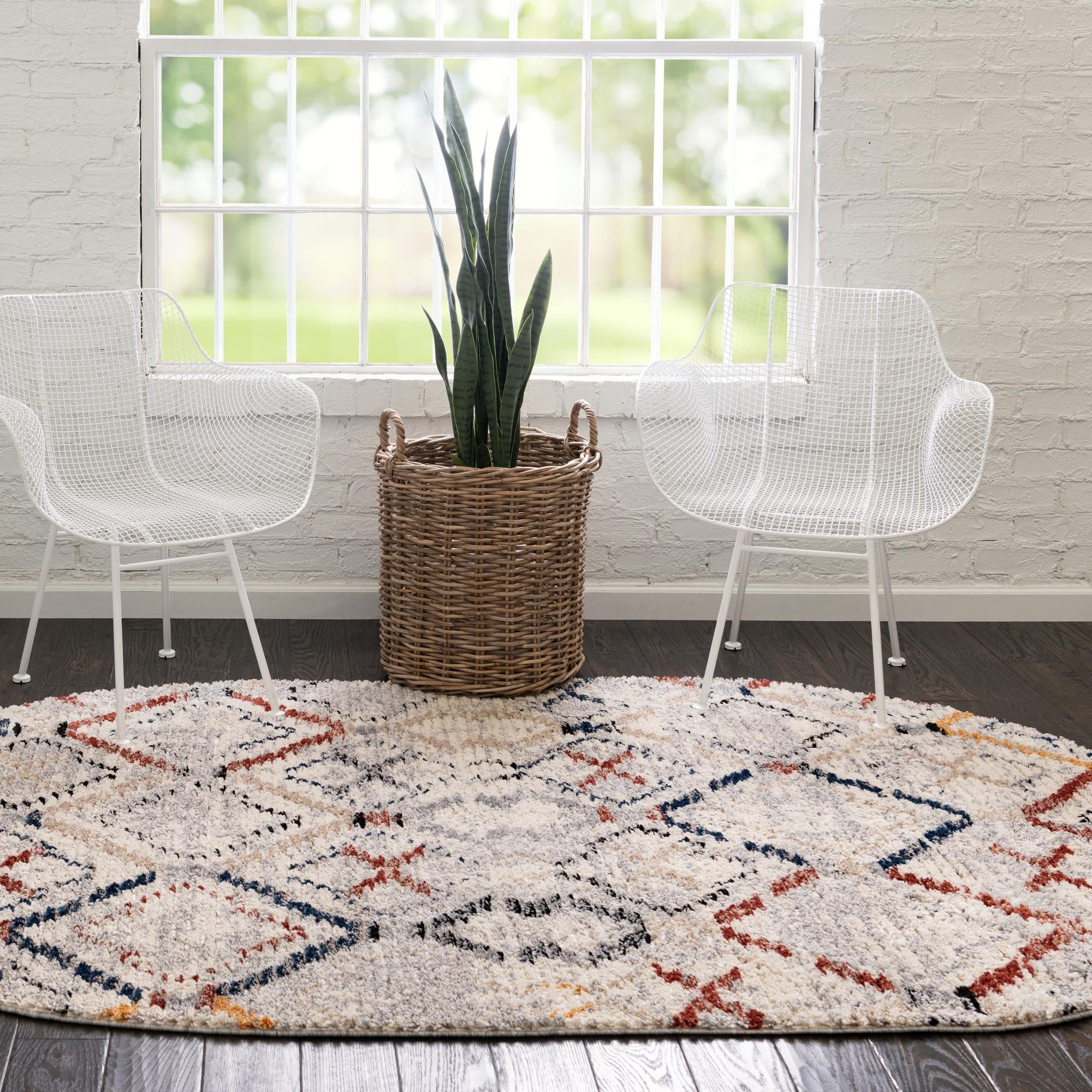 Tucson Collection Rug 8X10 Oval Multi Low Rug Perfect For