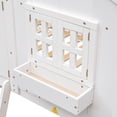 thumbnail image 2 of Twin over Twin House Shaped Frame Loft Bed with Roof , Window, Window Box, Door, Wooden Bunkbed with Safety Guardrails and Ladder, White, 2 of 9