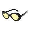 thumbnail image 2 of Lente de sol ovaladas, marco grueso de plástico clásico para Amarillo negro brillante Colcomx Gafas de sol, 2 of 8
