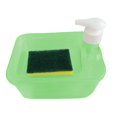 thumbnail image 3 of Dispensador de jabón y estropajo rectangular con bomba para bar y cafetería Verde, 3 of 9