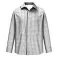 thumbnail image 6 of FGVCTG Mens Plaid Shirts Casual Classic Long Sleeve Collar Button Down Shirts Daily Outdoor Casual Shirt Gray 2XL, 6 of 7