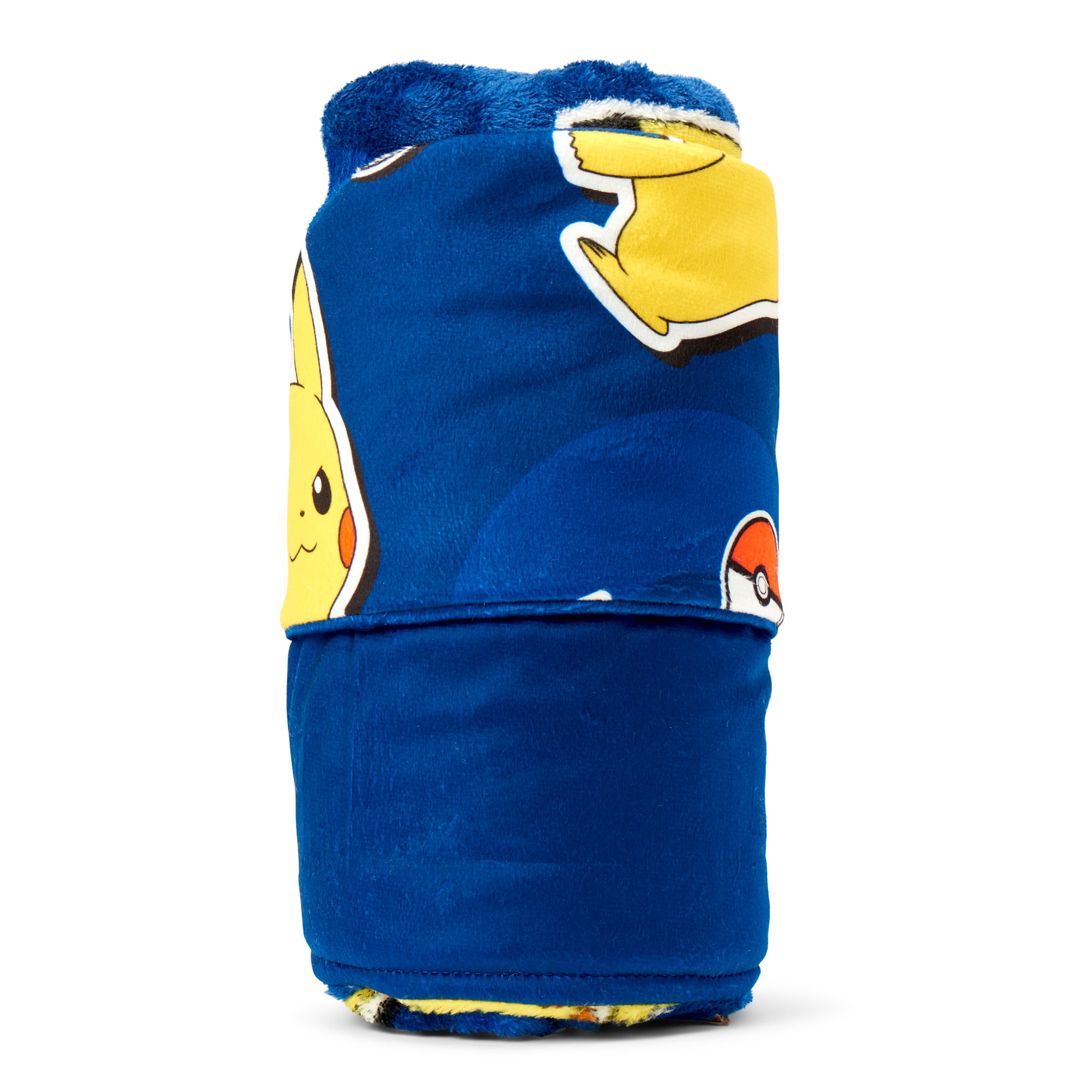Pokemon Lighting League Hooded 3D Sculpted Hood Silk Touch Throw Blanket 40X50 Inches - Wearable Entertainment Blanket for Kids
