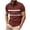 Brown, variant on Short Sleeve T Shirts for Mens Fall Summer Collared Turtleneck Neck Brunch Fish Net Striped Tops Shirts Man Button 2026 Clothes Country Concert M