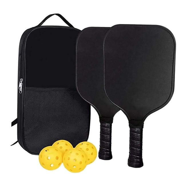 Juego de pickleball de 2 Raquetas Cola con agarre antideslizante y pelotas de pickleball