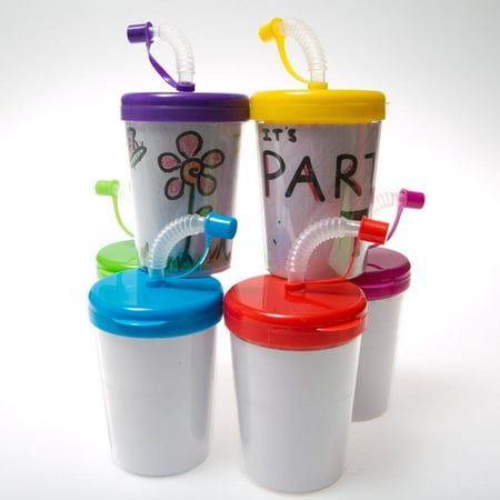 Color Your Own 8 oz. Straw Cups