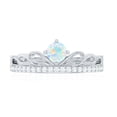 thumbnail image 5 of Rosec Jewels Crown Band Ring with Ethiopian Opal and Diamond for Women - AAA Quality, 10K White Gold, US 6.50, 5 of 10