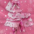 thumbnail image 6 of Girls Ruffle One Piece Swimsuit, Stretchy Fabric for Beach & Pool Activities Lovely Pink Christmas Trees Pattern, 6 of 8