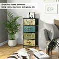 thumbnail image 7 of 4 Drawers Dresser for Bedroom, Vesteel Fabric Chest of Drawers Tall Storage Tower with Wood Top and Sturdy Steel Frame, Storage Organizer Unit for Closet /Living Room /Hallway - Retro Floral, 7 of 7