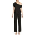 thumbnail image 2 of Secret Treasures Women's Off The Shoulder Tee and Pants Lounge Set, 2-Piece, 2 of 5