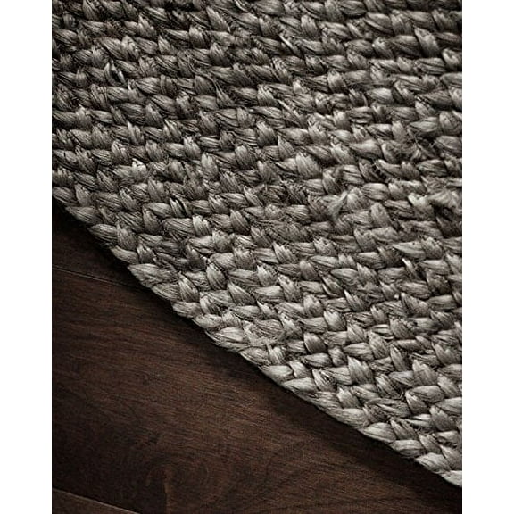 Anji Mountain Kerala Gray Jute Oval Rug 6' x 9'