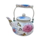 thumbnail image 2 of Tetera esmaltada, tetera con esmalte Floral, agarre cómodo, gran capacidad con asa, cafetera, hervidor de agua para agua fría en el hogar, 2 of 9