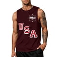 thumbnail image 3 of Youpwaven Men's 250th Anniversary USA Muscle Tank Top, 1776-2026 Double-Sided Graphic Tee, Staggered "USA" Front & Distressed Back Flag Performance Shirt, Landmark Year Celebration Vest, 3 of 5
