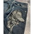 thumbnail image 5 of American Y2K nuevo Hip Hop gótico bordado recto Jeans hombres calle Casual suelto de gran tamaño trapeador pantalones de pierna ancha pareja Jeans, 5 of 5