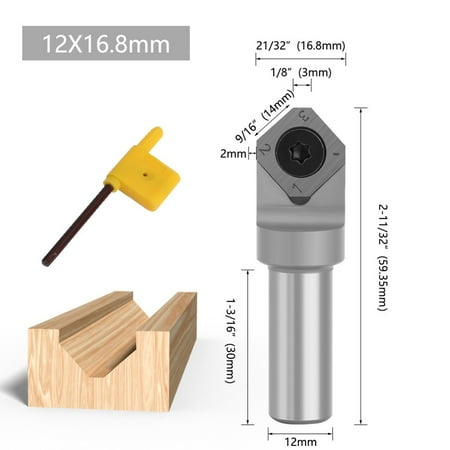 

12mmShank Insert-Style V Type CNC Router Bit Planing Bit Face End Milling Cutter