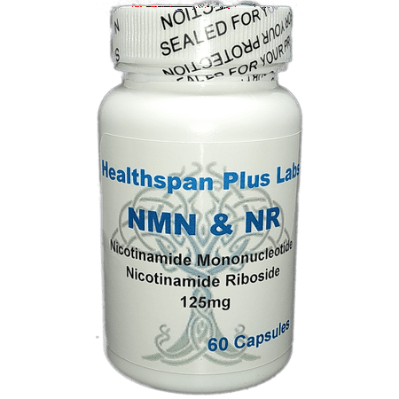 NMN NR Nicotinamide Mononucleotide Nicotinamide Riboside Supplement 125mg per capsule 60 count (Best Nicotinamide Riboside Supplement)