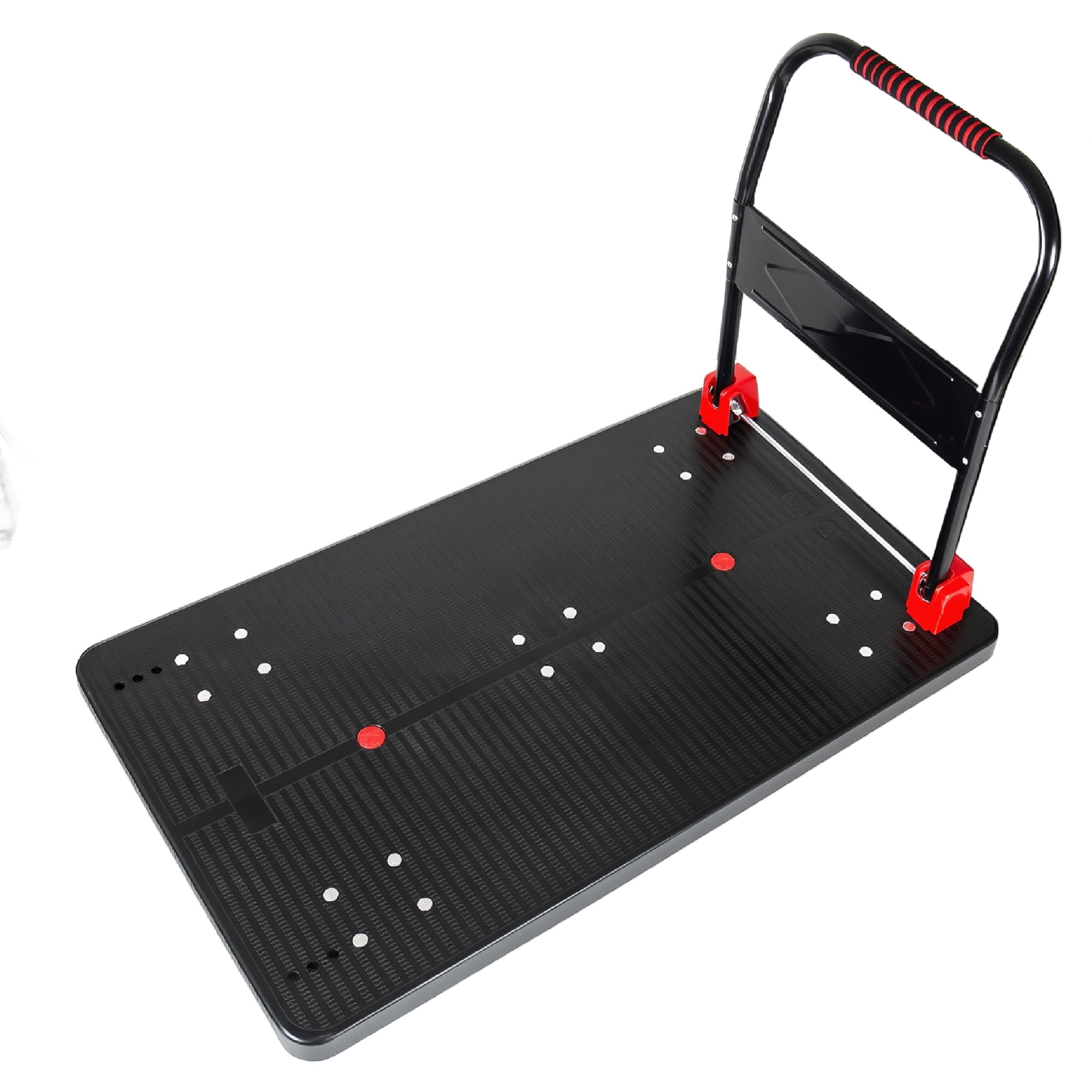 25.5"x43.5" Platform Truck, Foldable Handcart with 5" TPR 360-Degree Silent Wheels, 1500lbs Heavy-Duty Push Dolly Cart, 5 Steel Load-Bearing Beams for Warehouse Garage Home Use