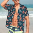 thumbnail image 4 of Wukai Happy Mother's Day Men's Hawaiian Shirt Short Sleeve Casual Button Down Summer Beach Aloha Shirt Tropical Print Holiday Party, 4 of 8
