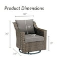 thumbnail image 6 of POCASSY Outdoor Swivel Rocking Chairs Set of 2, All Weather Brown Wicker Rattan Patio Furniture Set Patio Chairs with 360° Swivel Glider Chairs for Balcony, Garden, Porch, Pool and Backyard, Gray, 6 of 12