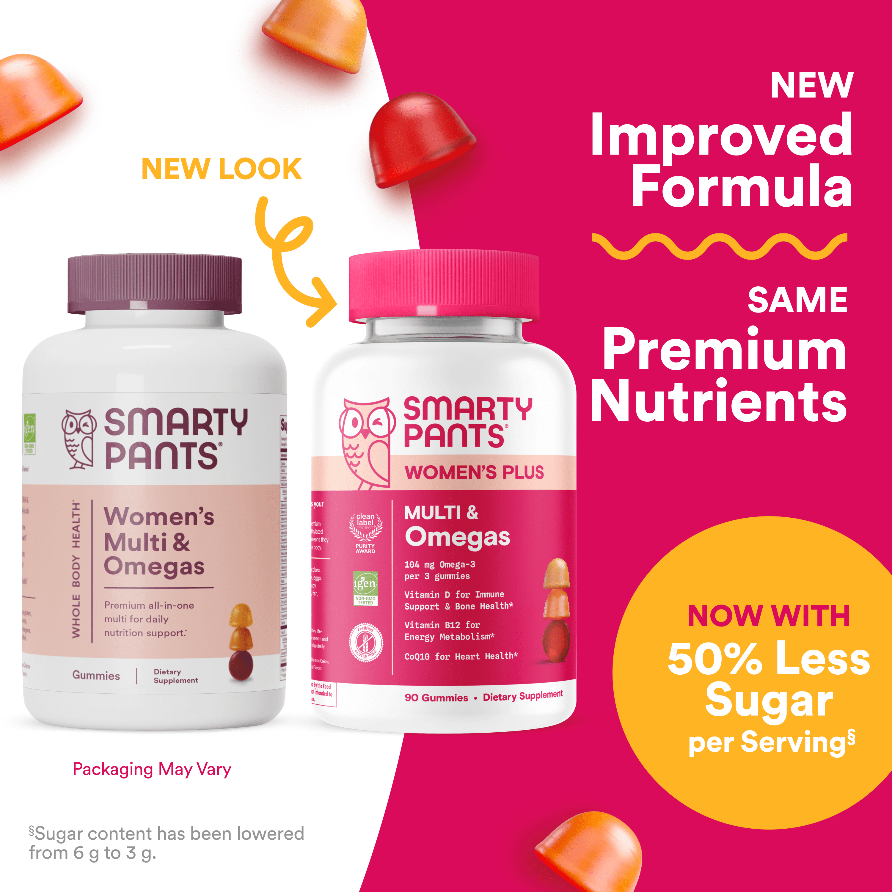 SmartyPants Women's Plus Strawberry, Orange, and Lemon Flavor Multi & Omegas 90 Gummies