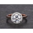 thumbnail image 4 of 1.25 Ct Halo Round cut Man made diamond moissanite & Man made diamond moissanite Ring with 18k Gold Plating, 4 of 6