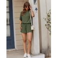 thumbnail image 2 of Wrongduck Women's Elegant Ribbed Romper 2026 Short Sleeve Loose Fit Jumpsuit with Keyhole Back and Pockets Vacation Beach One Piece Outfit, 2 of 13
