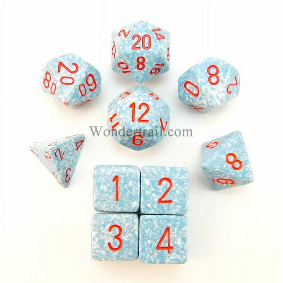 Air Elemental Dice with Red Numbers 16mm (5/8in) Set of 10 Koplow Games