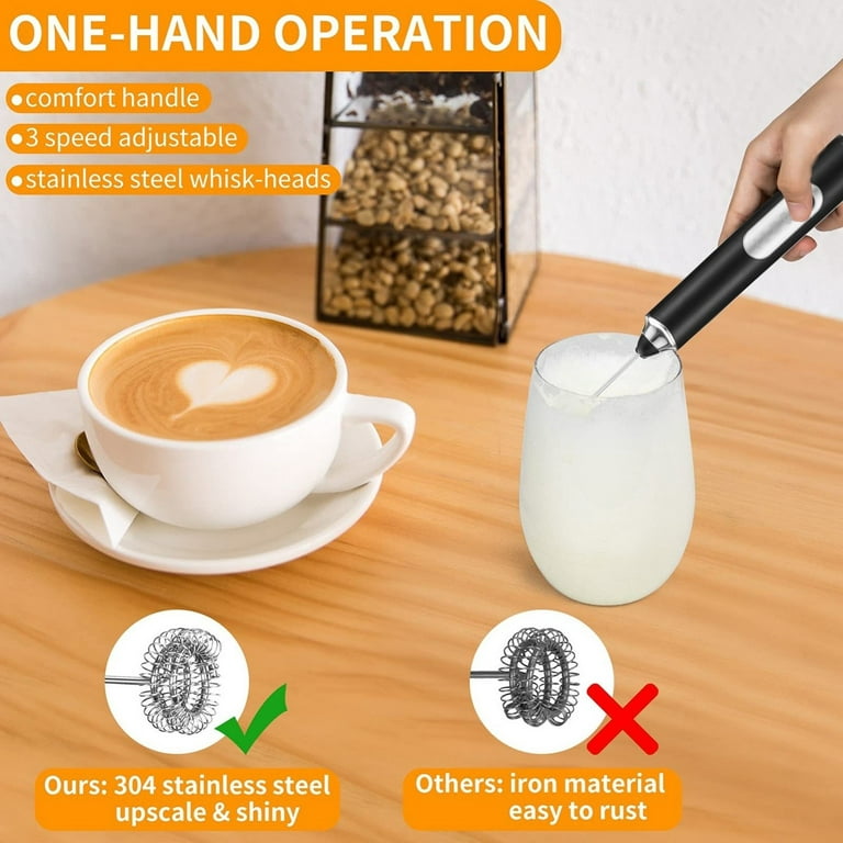 Frugality Handheld Electric Milk Coffee Cappuccino Drink Cream Frother  Mixer Stirrer Foamer Egg Beater Whisk Latte Accessories - Black 