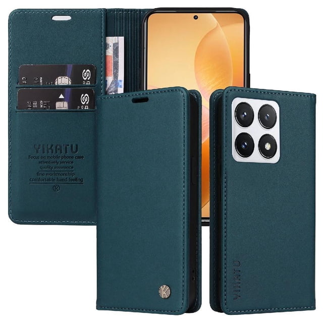 Funda para Xiaomi 14T Pro Estuche de Cuero PU Tipo Cartera con Ranuras para Tarjetas y Cierre Magnético