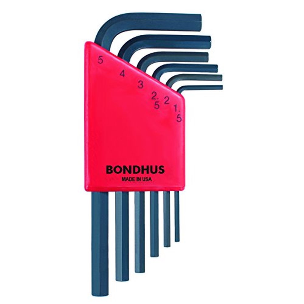 Bondhus 12246 Set of 6 Hex Lwrenches, Short Length, sizes 1.55mm
