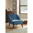 thumbnail image 2 of Alpine Furniture 8172-1 Deco Blue Button Tufted Accent Chair, Brown & Gold Legs, 2 of 6
