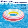 thumbnail image 5 of Bluescape Inflatable Stripe Swim Tube Pool Float, 2-pack, Multicolor Stripes, for Kids & Adults, Age 9 & up, Unisex, 5 of 8