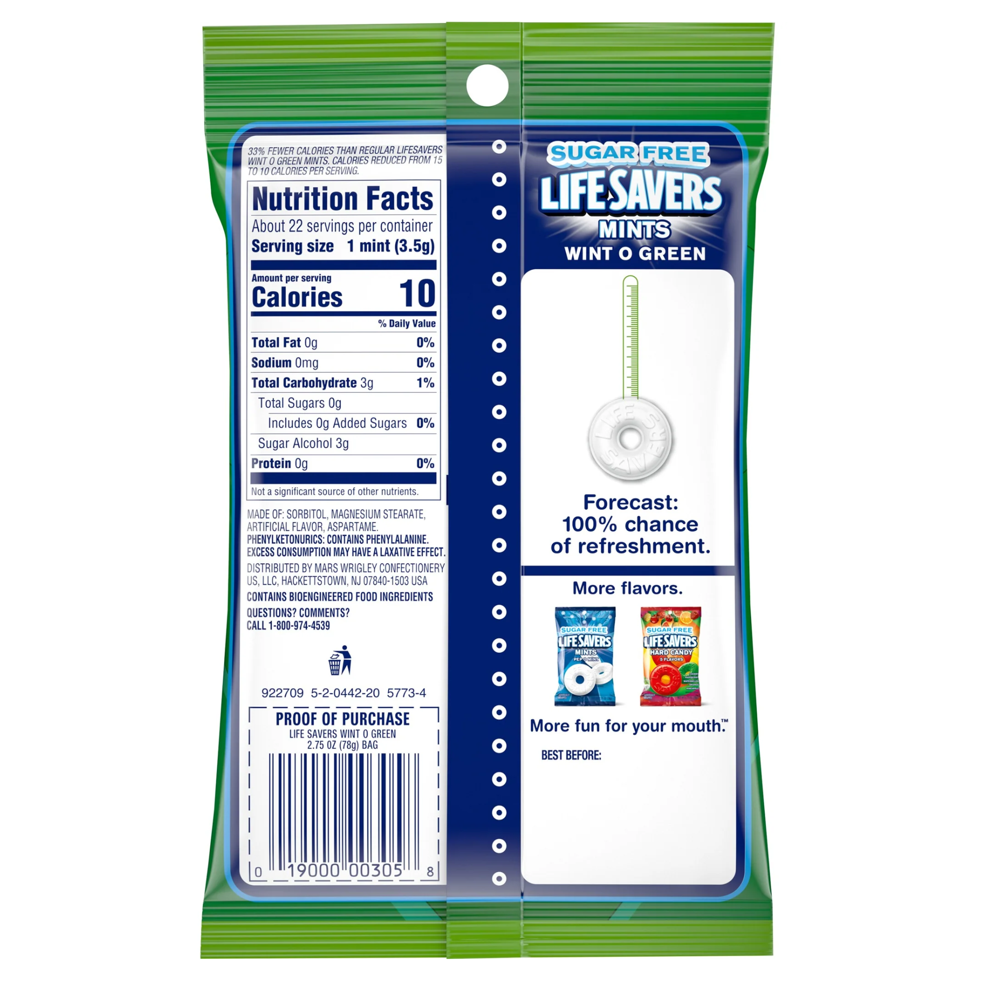 LIFE SAVERS WINT-O-GREEN Bag 6.25 Ounce Fresh Individually Wrapped (Pack of 12 BOXED CASE) Great For Convenience Stores Retailers Or Just Stock Up.