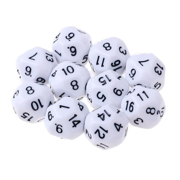 10x10 Uds. Dados Opacos Acrílicos De 16 Caras D16 De 14mm Para Juego De Rol RPG
