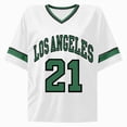 thumbnail image 5 of Paguaki Women's Loose Fit Short Sleeve Football Jersey Inspired V-Neck Graphic Top Tee Trendy Sportswear for Casual Wear, 5 of 5