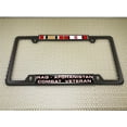 thumbnail image 4 of Iraq Afghanistan Combat Veteran with Ribbons Design - Domed Custom-Made Personalized Narrow (Thin) Top 4 Hole Metal Car License Plate Frame with Free caps - Black Frame (Qty: 1), 4 of 7