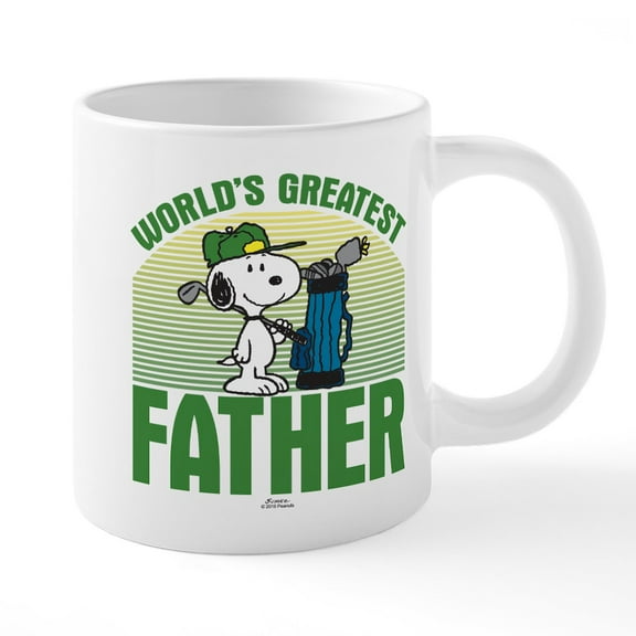 CafePress - Peanuts: Golf Father - 20 Oz White Ceramic Mega Mug