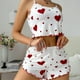 thumbnail image 1 of MKLEKYY conjunto de Pijama Deportivo para Mujer, Camisola, Lencería, Top y Pantalones Cortos con Estampado de Lechuga, 1 of 3