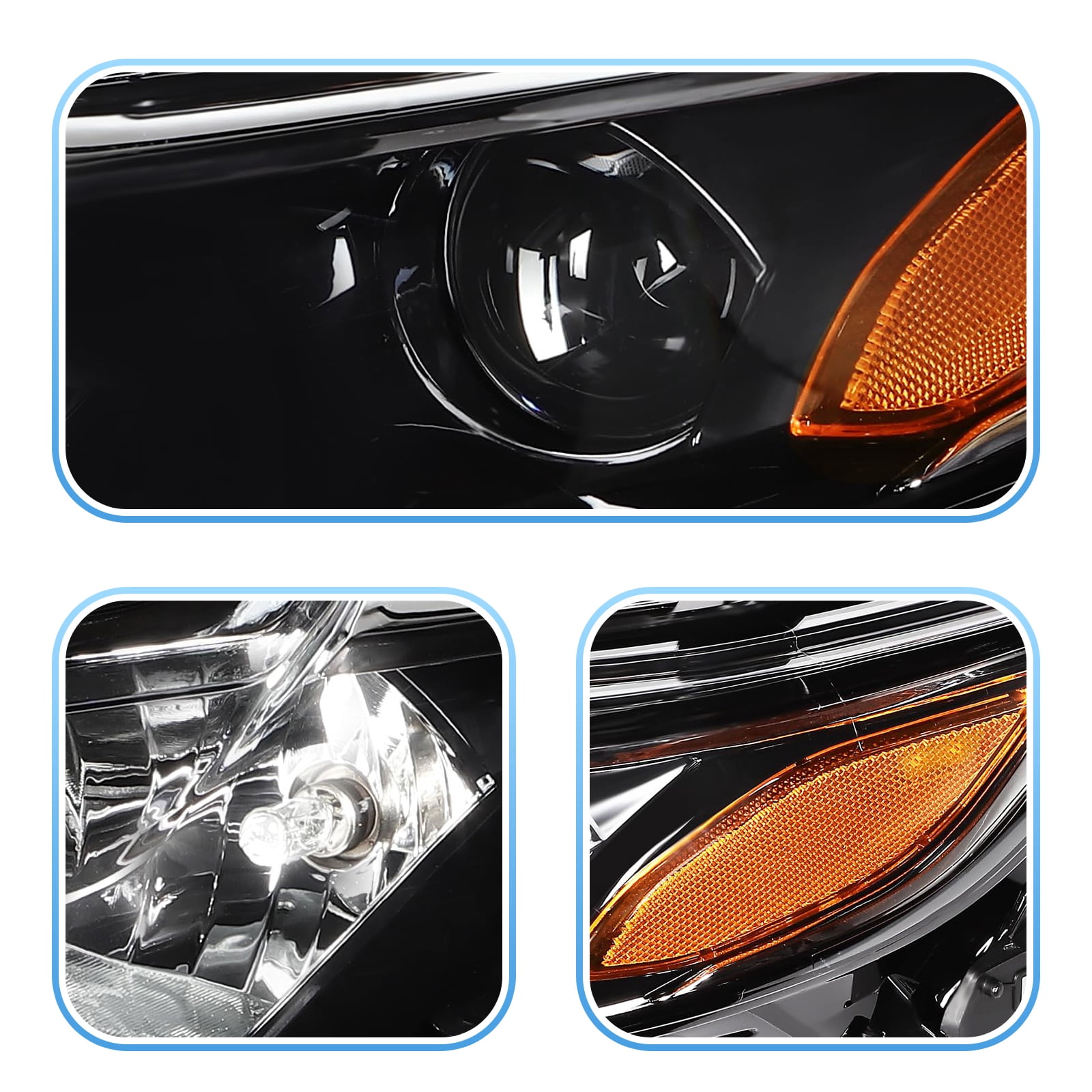HOUGEET Headlight Fit for 2019-2024 Chevy Malibu Automotive Headlights Assembly Halogen Passenger