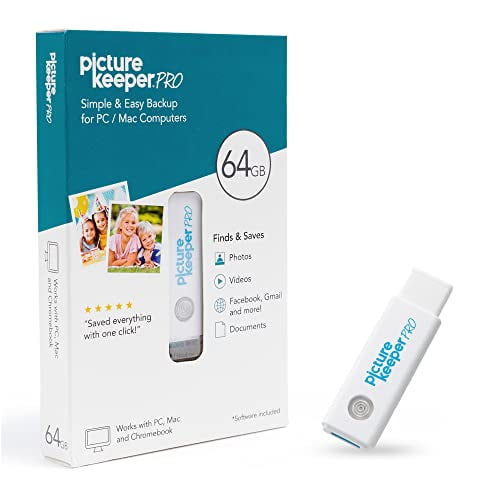 Picture Keeper PRO 64GB Smart USB Professional Storage Flash Drive for Photos, Videos, Music and Docs. More Than Just a Photo Backup Stick.
