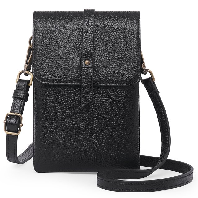 Bolso bandolera Vhermosa para teléfono móvil mujer interior de piel Negro 19*13*4.5 cm