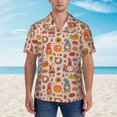 thumbnail image 2 of Gukieu Fall Thanksgiving Print Men's Short-sleeved Shirts, Button-down Lapel Hawaiian Shirts, T-shirts, Beach Vacation Summer Casual Wear,Medium, 2 of 7