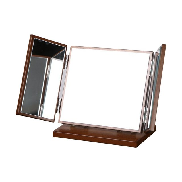 HLONK Trifold Mirror Collapsible Vanity Carve Pattern Easy to Clean Woman