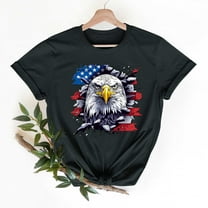 Cavosen 4th of July T Shirts Women Petite Patriotic Short Sleeve Round Neck Tops American Flag Print T Shirts Lady XL Independence Day Casual Shirts 4th of July Tunic Tees 2025 Patriotic Outfits