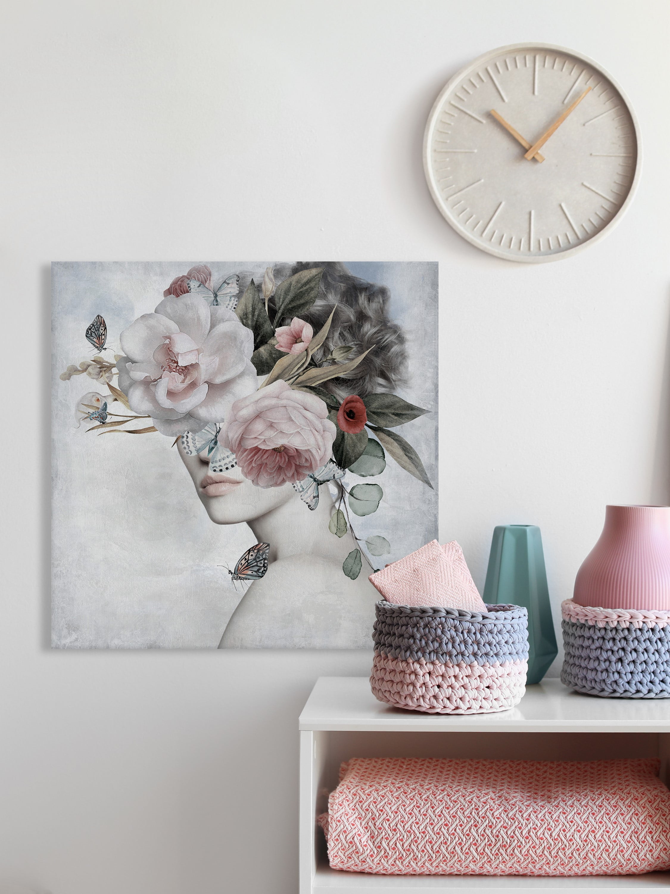 Marmont Hill Dreamy Flower Crown Canvas Wall Art, 48" x 48"