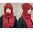 thumbnail image 5 of Luxalzxs Hat and Scarf Set for Women Winter Warm Elastic Soft Ear Protection Knitted Scarf Hat One Piece Set Fleece Lined Beanie Hat Windproof Cap Scarf Set, 5 of 5