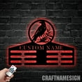 thumbnail image 2 of Craftnamesign Custom Metal Raven Medal Hanger Wall Art Led Light, Crow Moon Medal Holder, 2 of 5