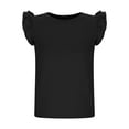 thumbnail image 5 of Gamivast Orders Placed My Account Recently Girls Shirts Ruffle Short Sleeve Summer Cute Casual Crewneck Tops Blouse Tee Plain Solid Kids Casual Clothes Black Past Orders, 5 of 8