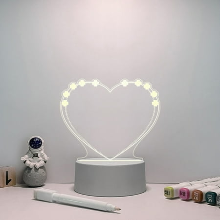 

Washranp LED Night Light Creative Flicker Free Erasable Message Board Memo Tablet Lamp LED Bedside Light Bedroom Supplies